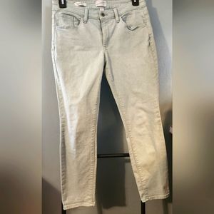 Seafoam green mid rise jeans